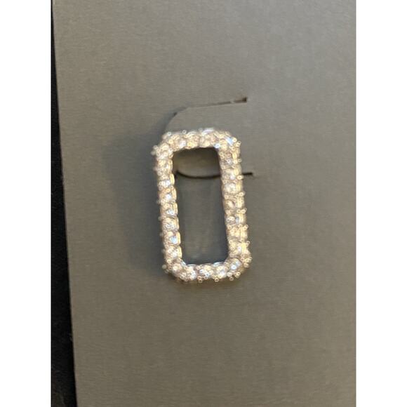 All Saints Silver tone Rectangle Sparkle post earrings - Picture 1 of 6